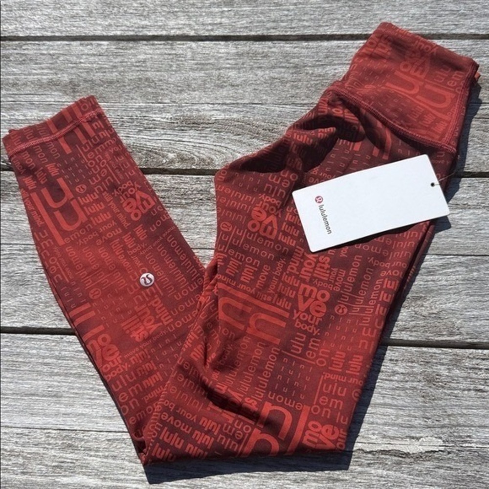 Lululemon Wunder Train Contour Fit High-Rise Tight 25" Ombre Red size 2 NWT